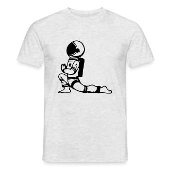 Astronaute Yoga Drôle Idée Cadeau - T-shirt homme - gris chiné - Devant - AI Model Male 178 dark (178cm)