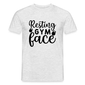 19 repos gymnase visage - T-shirt homme - gris chiné - Devant - AI Model Male 178 dark (178cm)