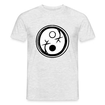 Yin Yang Sign Symbol Peace Happy 2 - Men's T-Shirt - heather grey - Front - AI Model Male 178 dark (178cm)