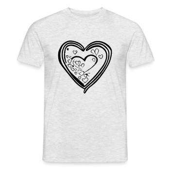 Symbole de coeur Amour Mignons Cœurs Rose Dessin Vecteur - T-shirt homme - gris chiné - Devant - AI Model Male 178 dark (178cm)