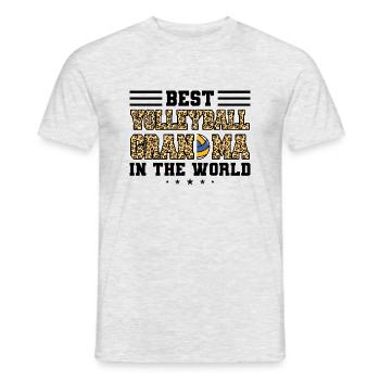 Volleyball-Oma Volleyball-Großmutter Geschenk - Männer T-Shirt - Grau meliert - Vorne - AI Model Male 178 dark (178cm)