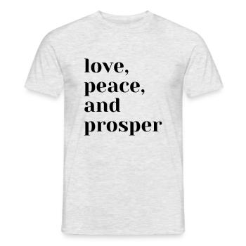 love peace and prosper - Männer T-Shirt - Grau meliert - Vorne - AI Model Male 178 dark (178cm)