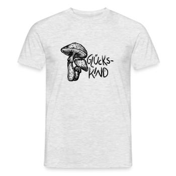 Fliegenpilze Illustration Glückskind - Männer T-Shirt - Grau meliert - Vorne - AI Model Male 178 dark (178cm)