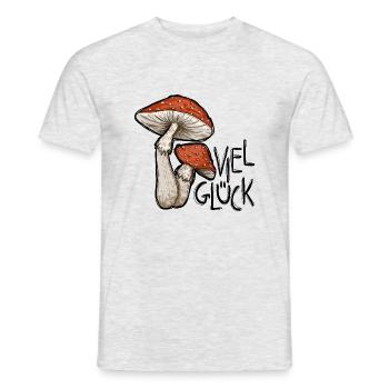 Fliegenpilze Illustration Viel Glück - Männer T-Shirt - Grau meliert - Vorne - AI Model Male 178 dark (178cm)