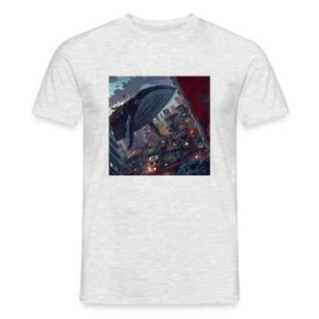 Whale floating in the city - Men's T-Shirt - heather grey - Front - AI Model Male 178 dark (178cm)