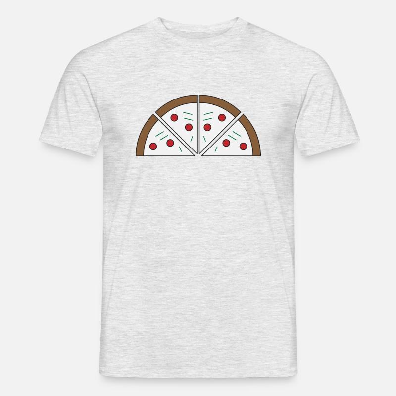 Bild von einer Pizza - Männer T-Shirt - Grau meliert