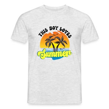 Ce garçon aime l’été - T-shirt homme - gris chiné - Devant - AI Model Male 178 dark (178cm)