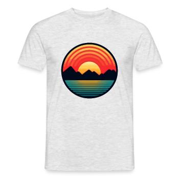 Coucher de soleil - T-shirt homme - gris chiné - Devant - AI Model Male 178 dark (178cm)