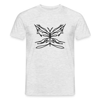 papillon - T-shirt homme - gris chiné - Devant - AI Model Male 178 dark (178cm)