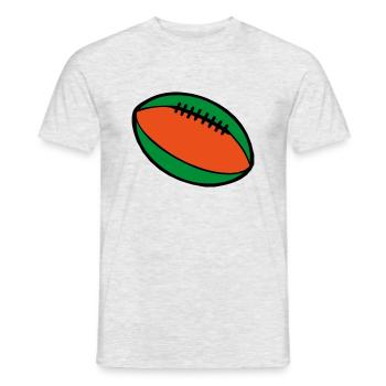 American Football Rugby Ball 2510 - Men's T-Shirt - heather grey - Front - AI Model Male 178 dark (178cm)