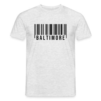 Baltimore Strichcode - Männer T-Shirt - Grau meliert - Vorne - AI Model Male 178 dark (178cm)