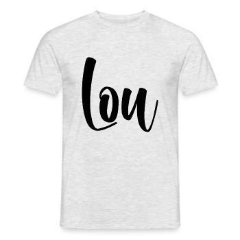 Nom - Lou - T-shirt homme - gris chiné - Devant - AI Model Male 178 dark (178cm)
