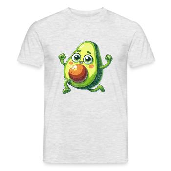 A Happy Avocado Being Happy - Men's T-Shirt - heather grey - Front - AI Model Male 178 dark (178cm)