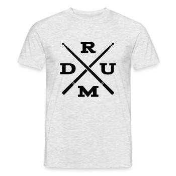 Drum Cross Drummer Drums - Men's T-Shirt - heather grey - Front - AI Model Male 178 dark (178cm)