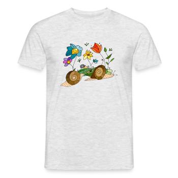 Schnecken - Männer T-Shirt - Grau meliert - Vorne - AI Model Male 178 dark (178cm)