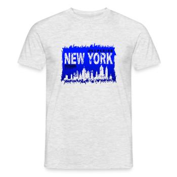 Architecture urbaine de Manhattan de la ligne d’horizon de la ville de New York - T-shirt homme - gris chiné - Devant - AI Model Male 178 dark (178cm)