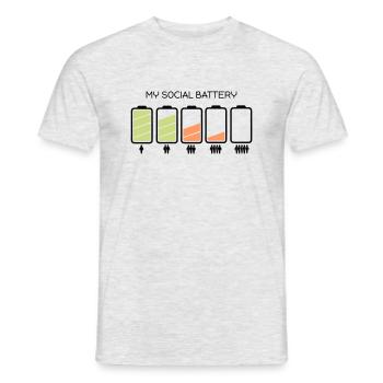 my social battery - Männer T-Shirt - Grau meliert - Vorne - AI Model Male 178 dark (178cm)