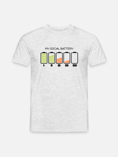 my social battery - Männer T-Shirt - Grau meliert