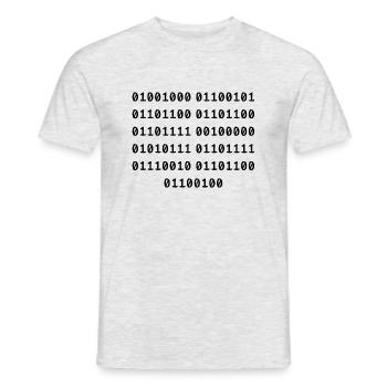 Hello World - Männer T-Shirt - Grau meliert - Vorne - AI Model Male 178 dark (178cm)