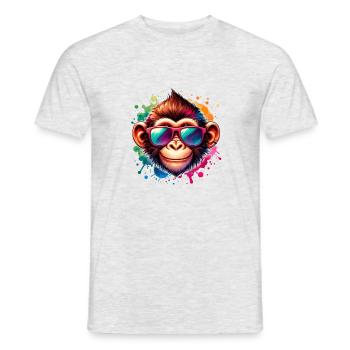 Cool Monkey - Funky Monkey - Men's T-Shirt - heather grey - Front - AI Model Male 178 dark (178cm)