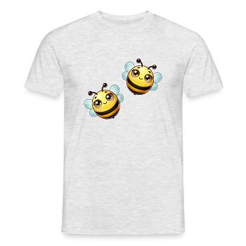Biene Comic - Männer T-Shirt - Grau meliert - Vorne - AI Model Male 178 dark (178cm)