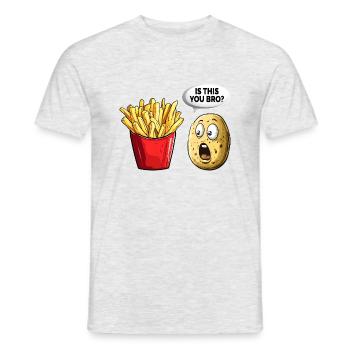 Lustige French Fries Pommes Kartoffel - Männer T-Shirt - Grau meliert - Vorne - AI Model Male 178 dark (178cm)