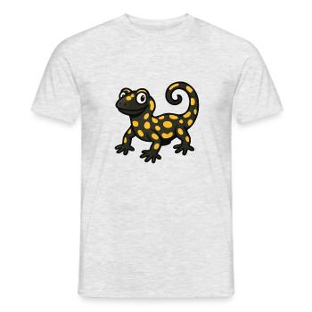 salamander gecko comic - Männer T-Shirt - Grau meliert - Vorne - AI Model Male 178 dark (178cm)