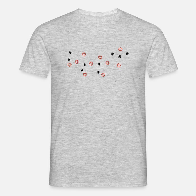 blümchen - Männer T-Shirt - Grau meliert