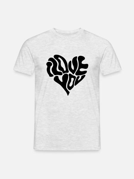 Je t'aime (lettrage) 01 - T-shirt homme - gris chiné
