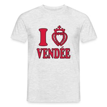 vendée - T-shirt homme - gris chiné - Devant - AI Model Male 178 dark (178cm)