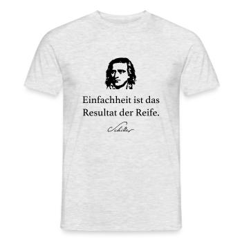 Schiller: Einfachheit ist das Resultat der Reife. - Männer T-Shirt - Grau meliert - Vorne - AI Model Male 178 dark (178cm)