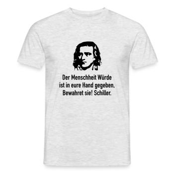 Schiller: Der Menschheit Würde ist in eure Hand g - Männer T-Shirt - Grau meliert - Vorne - AI Model Male 178 dark (178cm)