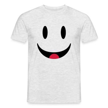 Glücklicher Smiley mit Zunge - Männer T-Shirt - Grau meliert - Vorne - AI Model Male 178 dark (178cm)