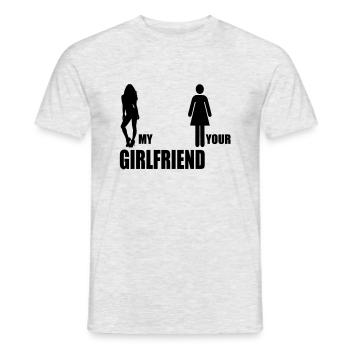 mon petit ami de votre ami - T-shirt homme - gris chiné - Devant - AI Model Male 178 dark (178cm)