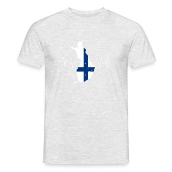 Finland - Men's T-Shirt - heather grey - Front - AI Model Male 178 dark (178cm)
