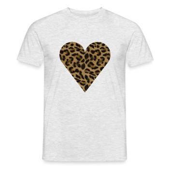 Leo Heart - Männer T-Shirt - Grau meliert - Vorne - AI Model Male 178 dark (178cm)