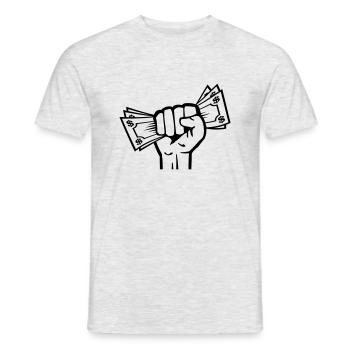 money_in_hand_lu1 - Männer T-Shirt - Grau meliert - Vorne - AI Model Male 178 dark (178cm)