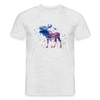 Watercolor moose - Men's T-Shirt - heather grey - Front - AI Model Male 178 dark (178cm)