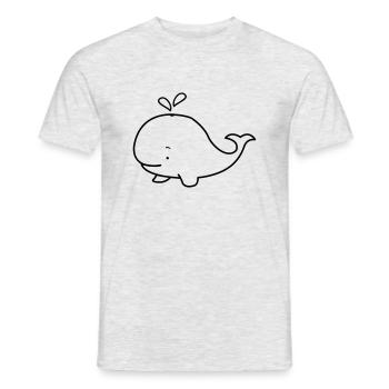 suesser_wal_01 - Männer T-Shirt - Grau meliert - Vorne - AI Model Male 178 dark (178cm)
