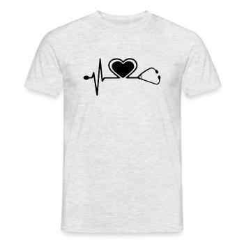 Infirmière Médecin Infirmière Hôpital - T-shirt homme - gris chiné - Devant - AI Model Male 178 dark (178cm)