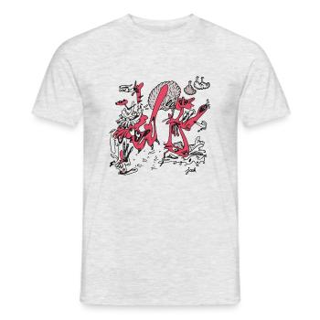 mr doodle woman keith haring red - Men's T-Shirt - heather grey - Front - AI Model Male 178 dark (178cm)