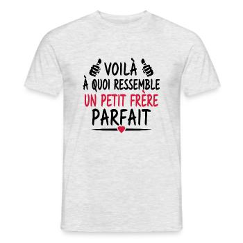 petit frère parfait - T-shirt homme - gris chiné - Devant - AI Model Male 178 dark (178cm)