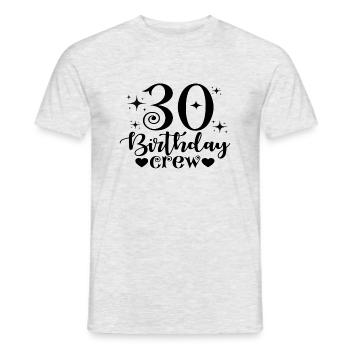 30th Birthday Crew - Männer T-Shirt - Grau meliert - Vorne - AI Model Male 178 dark (178cm)
