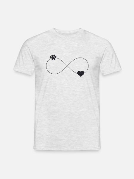 Paw and heart infinity sign - Männer T-Shirt - Grau meliert