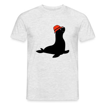 chapeau de pêche au phoque - T-shirt homme - gris chiné - Devant - AI Model Male 178 dark (178cm)