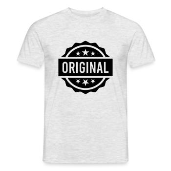 Original - Men's T-Shirt - heather grey - Front - AI Model Male 178 dark (178cm)