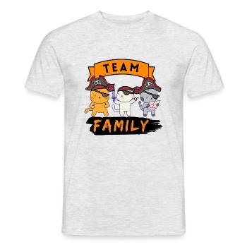 team family cat pirate dog sport schildmaid - Men's T-Shirt - heather grey - Front - AI Model Male 178 dark (178cm)