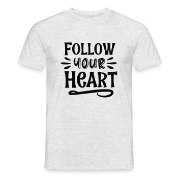 Follow Your Heart - Männer T-Shirt - Grau meliert - Vorne - AI Model Male 178 dark (178cm)