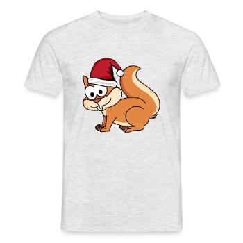 Écureuil Comic Christmas - T-shirt homme - gris chiné - Devant - AI Model Male 178 dark (178cm)