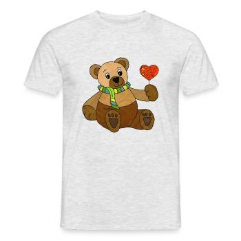Teddy bear - Men's T-Shirt - heather grey - Front - AI Model Male 178 dark (178cm)